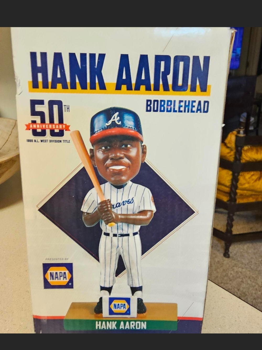 2019 50th Anniversary NAPA Hank Aaron Bobblehead - Never Taken Out Of Box